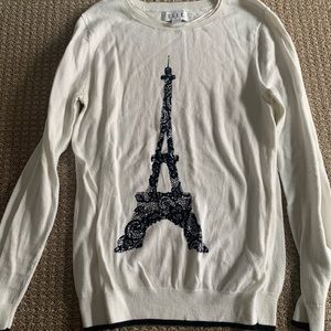 Elle White Eiffel Tower Sweater